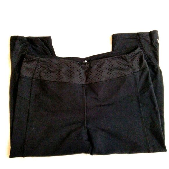 Lot Of 2 Womens Size Large Leggings Athletic Black Gray Pull On Comfort - Picture 2 of 7